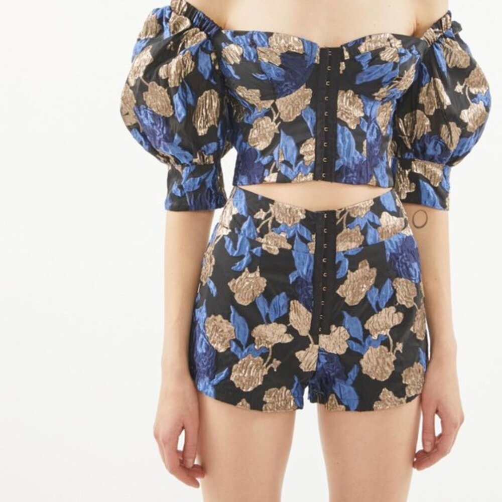 For Love & Lemons Montmartre Brocade Shorts
